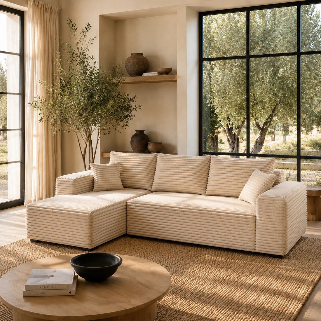 Cloud Sofa chaise arranged as a spacious personal lounging surface