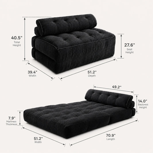 Fold Lounge — Convertible Boneless Sofa Bed
