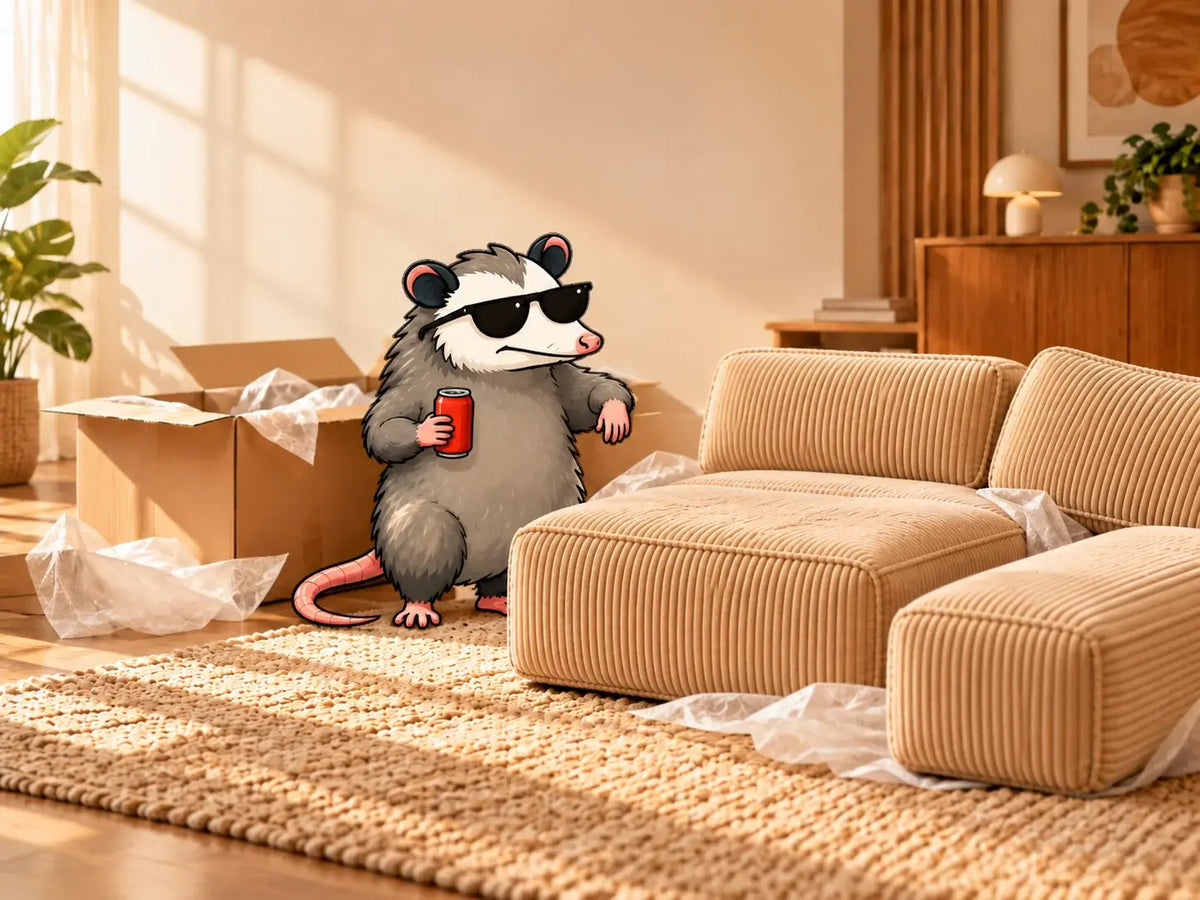 Couch Possum sofa expanding after unboxing